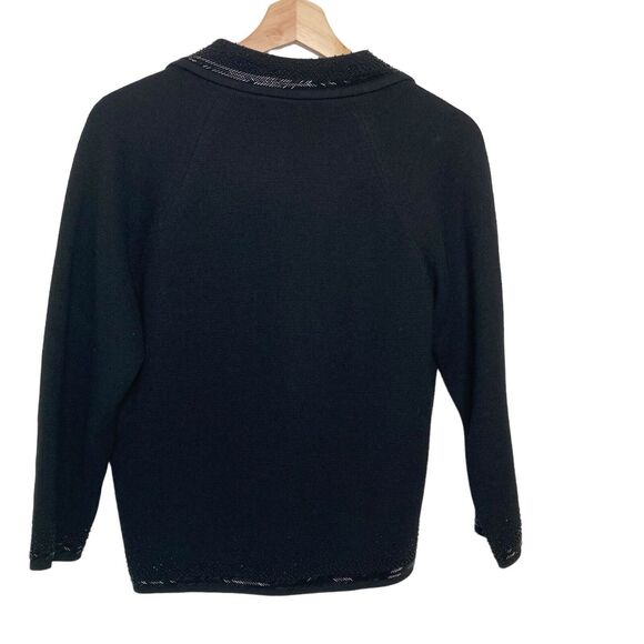 St Andrews Vintage Wool Blazer Womens Sz 10 Black Beaded Embellished Zephyr Wool - Picture 2 of 12